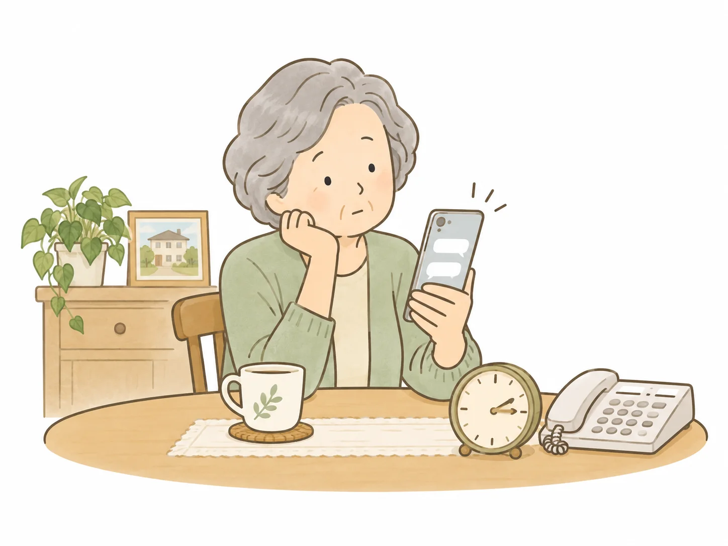 管理会社からの返信を待つオーナーのイラスト